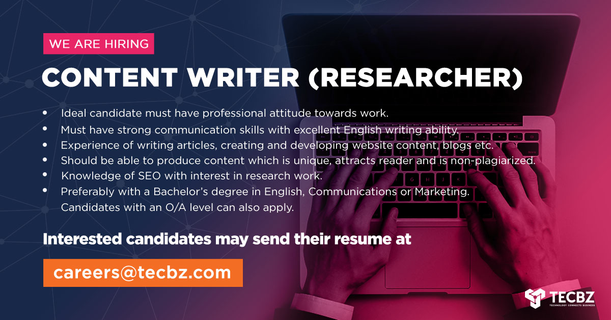 CONTENT WRITER (Researcher)
